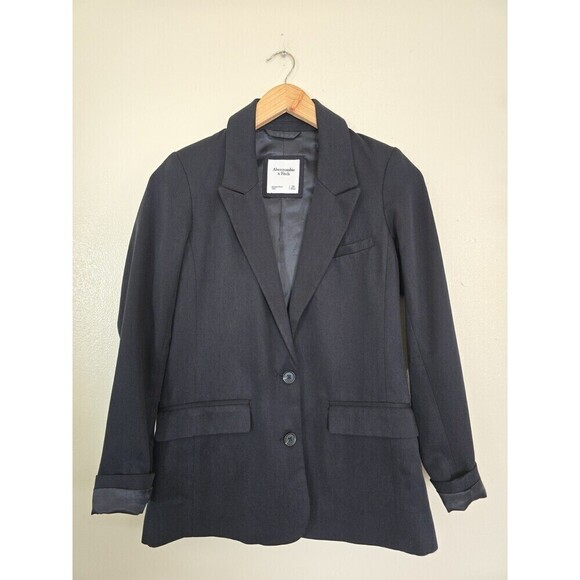 Abercrombie & Fitch Jackets & Blazers - Abercrombie & Fitch Black Blazer Womens XS Tailored Lyocell Jacket Minimalist